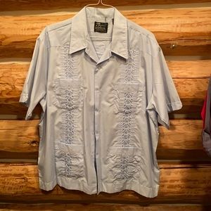 2xl light blue GUAYABERA dress shirt.
